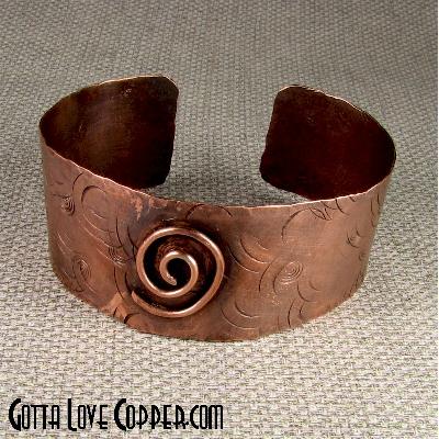 Copper Cuff with Spiral