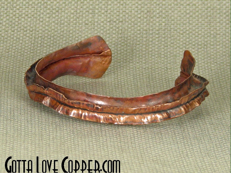 Crazy Folded Copper Cuff