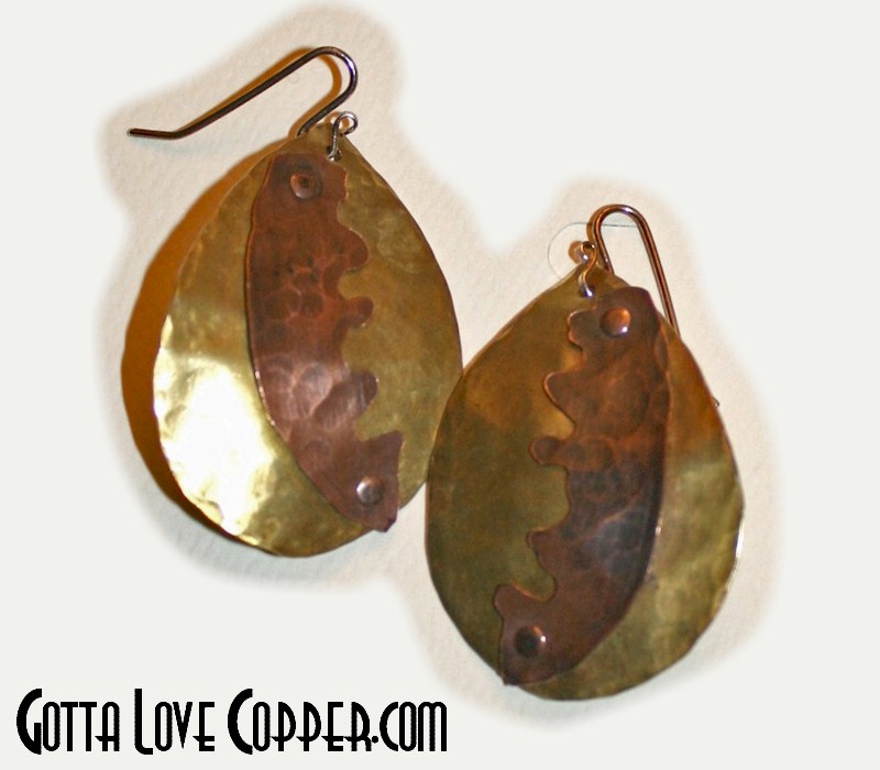 Copper-on-Brass Earrings