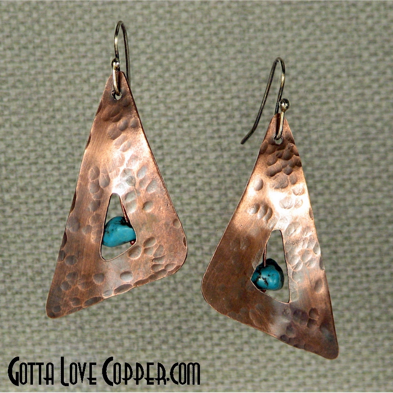 Peek-a-Boo Earrings with Turquoise Beads