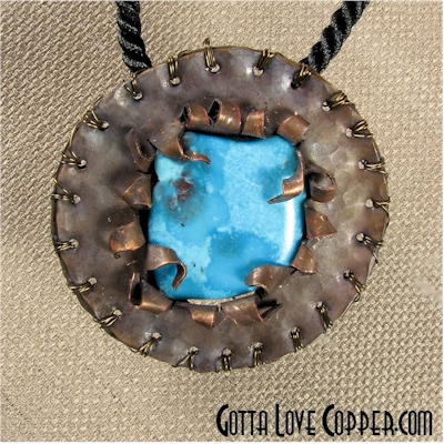 Copper and Turquoise Pendant