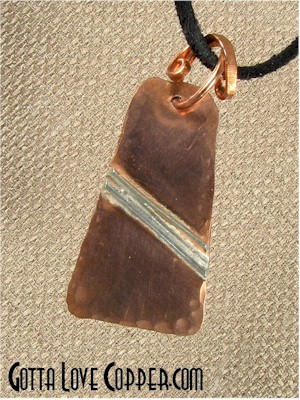 Copper Pendant with Silver Highlights
