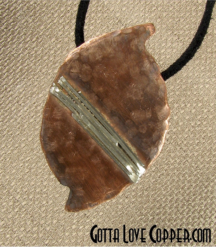 Copper Pendant with Silver Highlights
