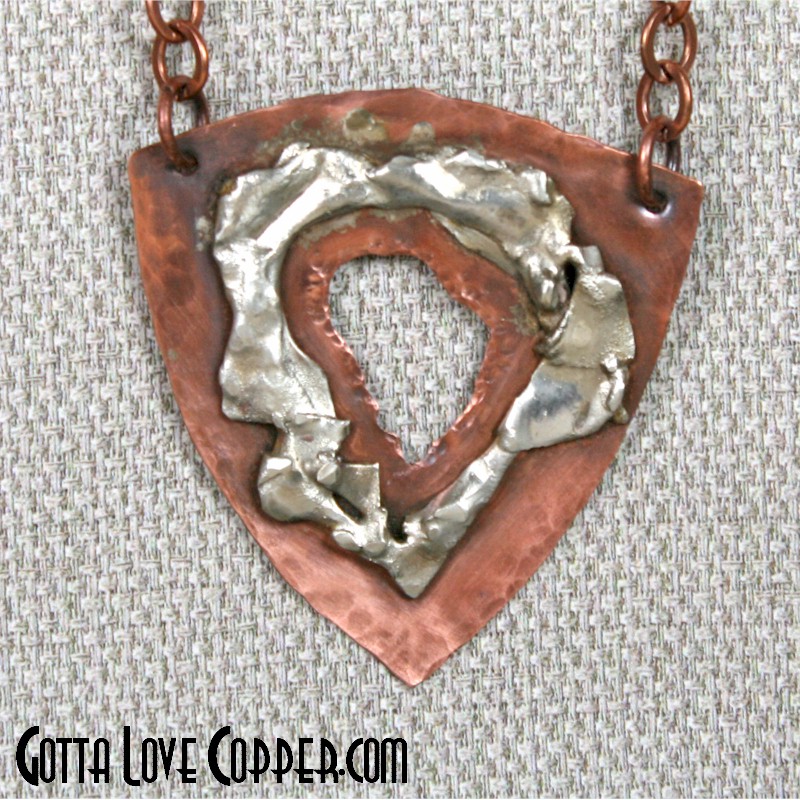 Copper Pendant with Sterling Silver