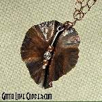 Leaf Pendant with Copper & Pewter Beads