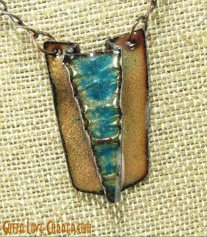 Mini  Enameled Wedge Pendant