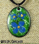 Enameled Flowers Pendant
